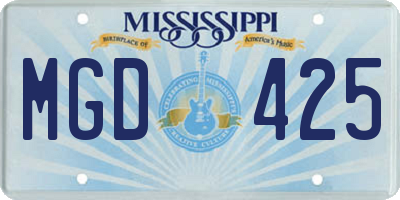 MS license plate MGD425