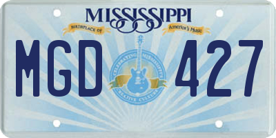 MS license plate MGD427