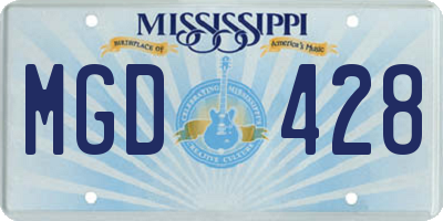 MS license plate MGD428