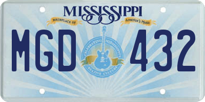 MS license plate MGD432
