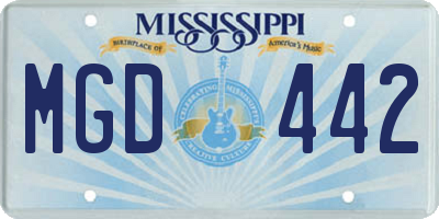 MS license plate MGD442