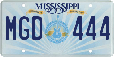 MS license plate MGD444