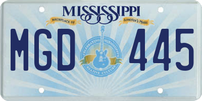MS license plate MGD445