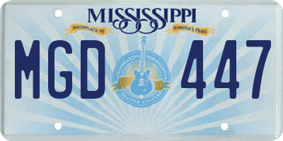 MS license plate MGD447