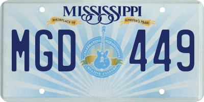 MS license plate MGD449
