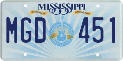 MS license plate MGD451