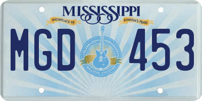 MS license plate MGD453