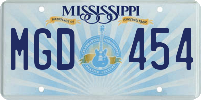 MS license plate MGD454