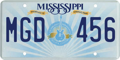 MS license plate MGD456