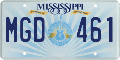MS license plate MGD461