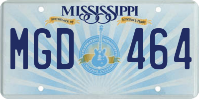 MS license plate MGD464