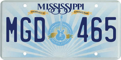 MS license plate MGD465