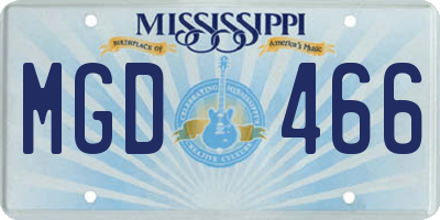 MS license plate MGD466