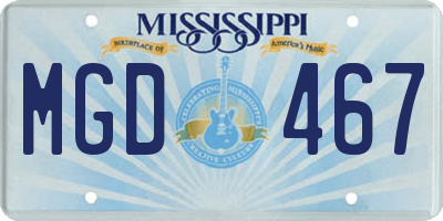 MS license plate MGD467