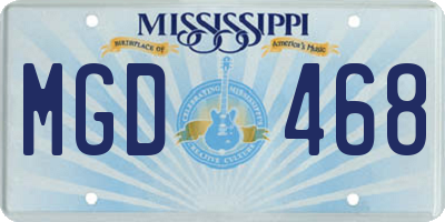 MS license plate MGD468