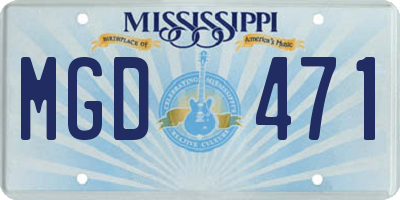 MS license plate MGD471
