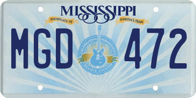 MS license plate MGD472