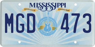 MS license plate MGD473