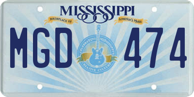 MS license plate MGD474