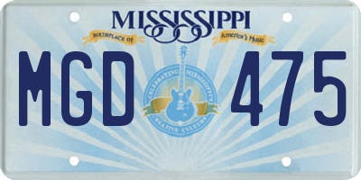 MS license plate MGD475