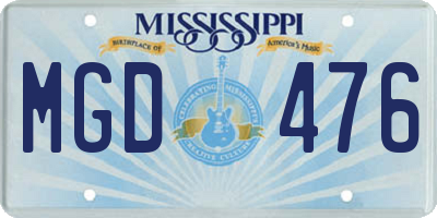 MS license plate MGD476