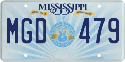 MS license plate MGD479