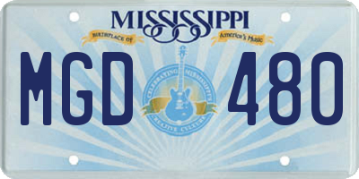 MS license plate MGD480