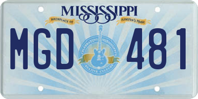 MS license plate MGD481