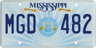 MS license plate MGD482