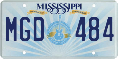 MS license plate MGD484