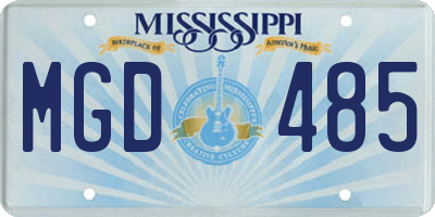 MS license plate MGD485