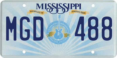 MS license plate MGD488