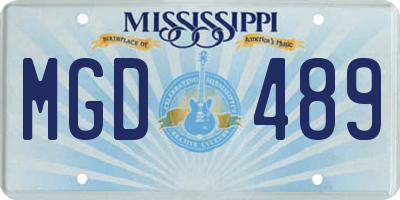 MS license plate MGD489
