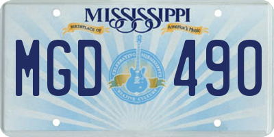 MS license plate MGD490