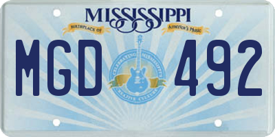 MS license plate MGD492