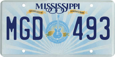 MS license plate MGD493