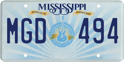 MS license plate MGD494