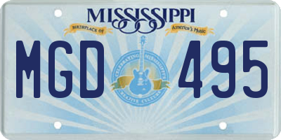 MS license plate MGD495