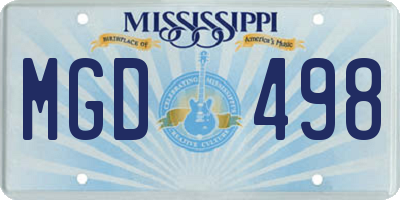 MS license plate MGD498