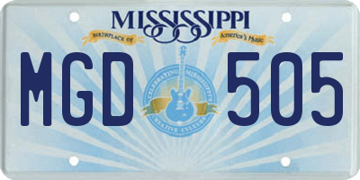 MS license plate MGD505