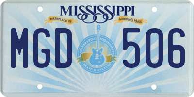 MS license plate MGD506
