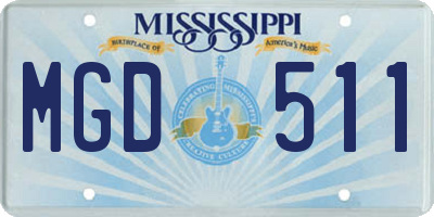 MS license plate MGD511