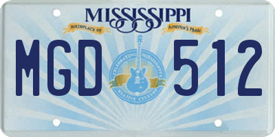 MS license plate MGD512
