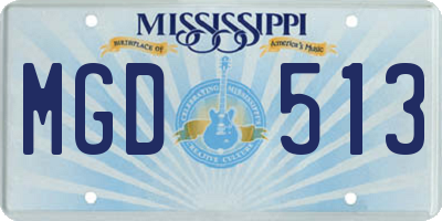 MS license plate MGD513