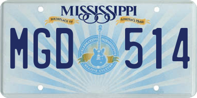 MS license plate MGD514