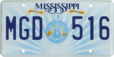 MS license plate MGD516