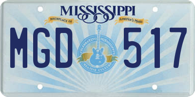 MS license plate MGD517