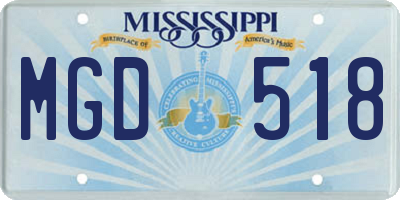 MS license plate MGD518