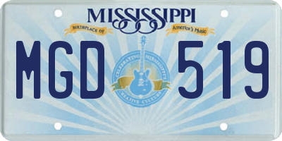 MS license plate MGD519