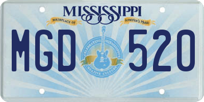 MS license plate MGD520